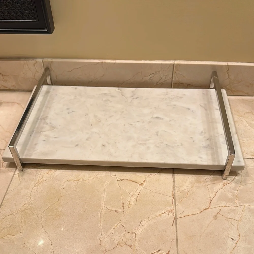 Elegant White Marble Bath Tray